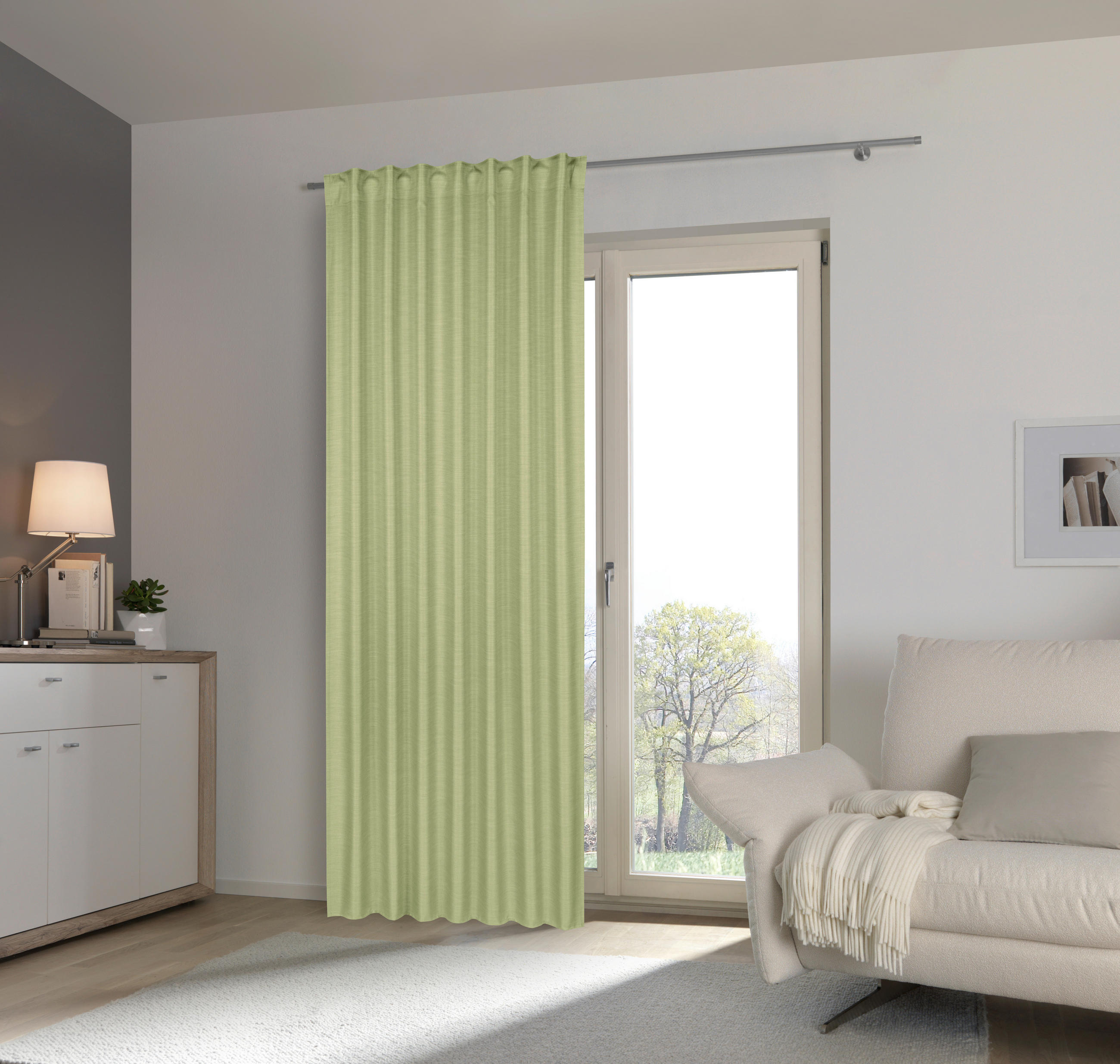 GOTOVA ZAVESA zelena - zelena, Osnovno, tekstil (140/245cm) - Esposa