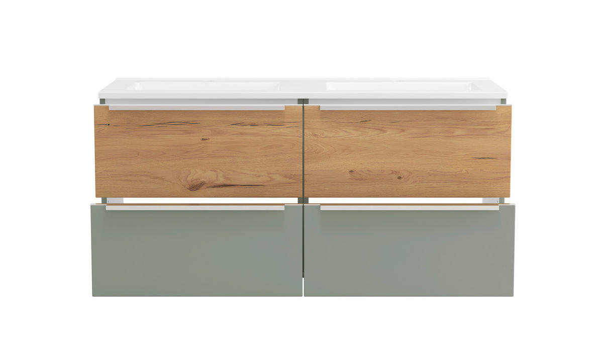 BADEZIMMER  in 120 cm  - Schilfgrün/Wildeiche, Trend, Glas/Holzwerkstoff (120cm) - Held