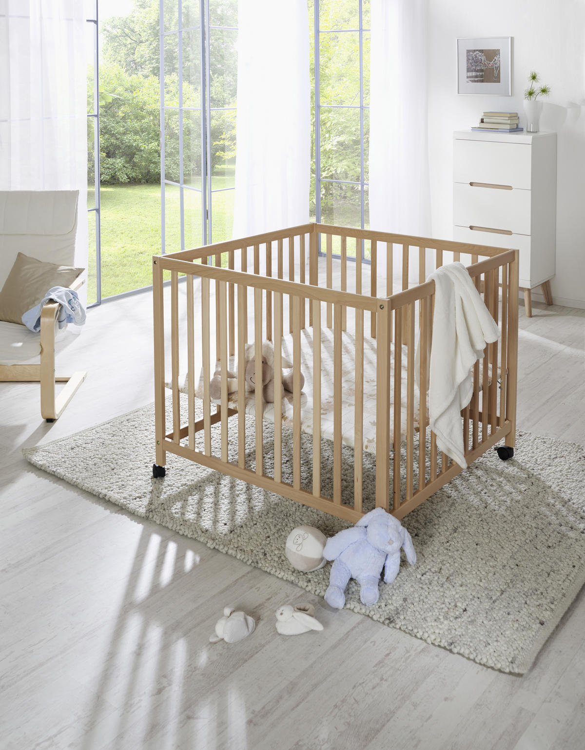 LAUFGITTER 97/97/70 cm  - Buchefarben, Basics, Holz/Kunststoff (97/97/70cm) - My Baby Lou