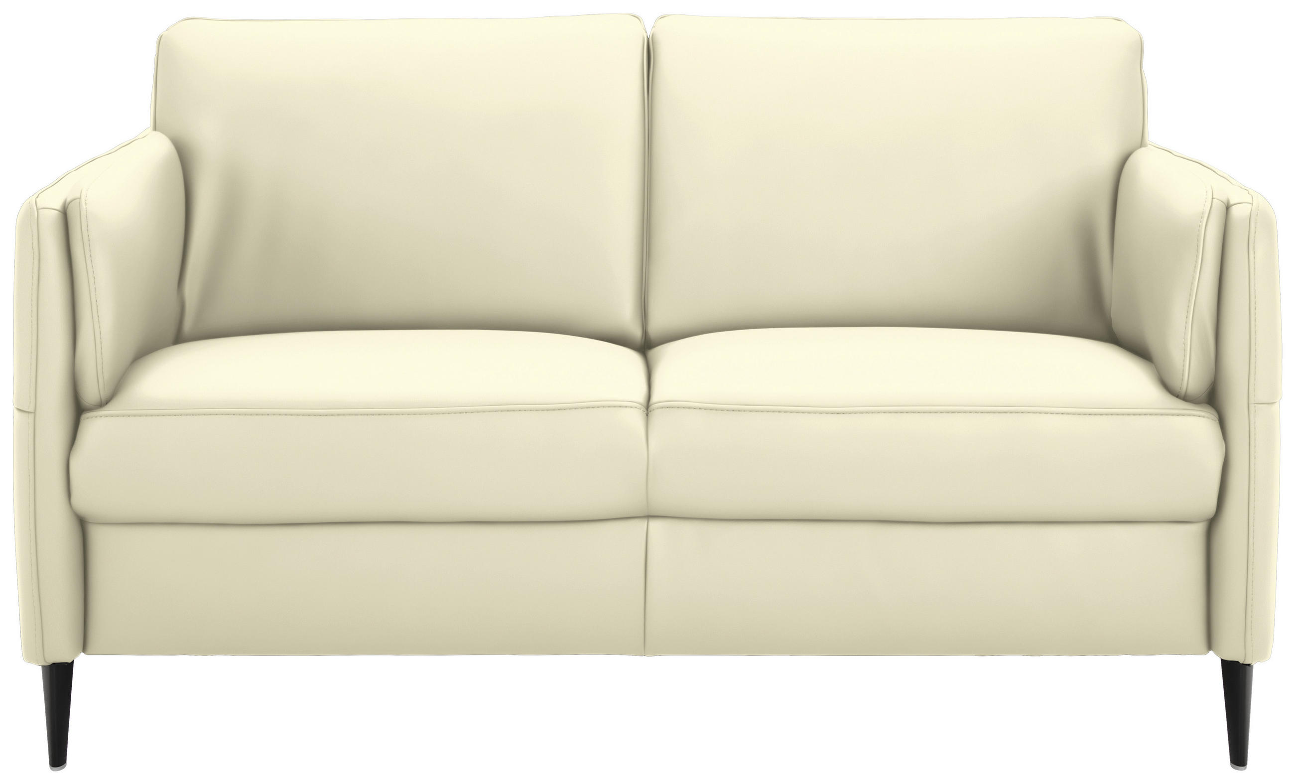 2,5-SITZER Echtleder Weiss  - Weiss/Schwarz, Design, Leder/Metall (164/84/99cm) - Dieter Knoll