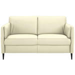 2,5-SITZER Latina in Echtleder Weiß   - Schwarz/Weiß, Design, Leder/Metall (164/84/99cm) - Dieter Knoll