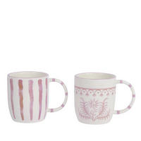 TRINKBECHER  - Lila/Weiß, LIFESTYLE, Keramik (12,20/8,50/9,50cm)