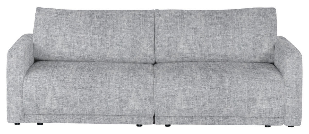 2,5-SITZER in Velours Hellgrau  - Hellgrau/Schwarz, Design, Kunststoff/Textil (240/70/125cm) - Xora