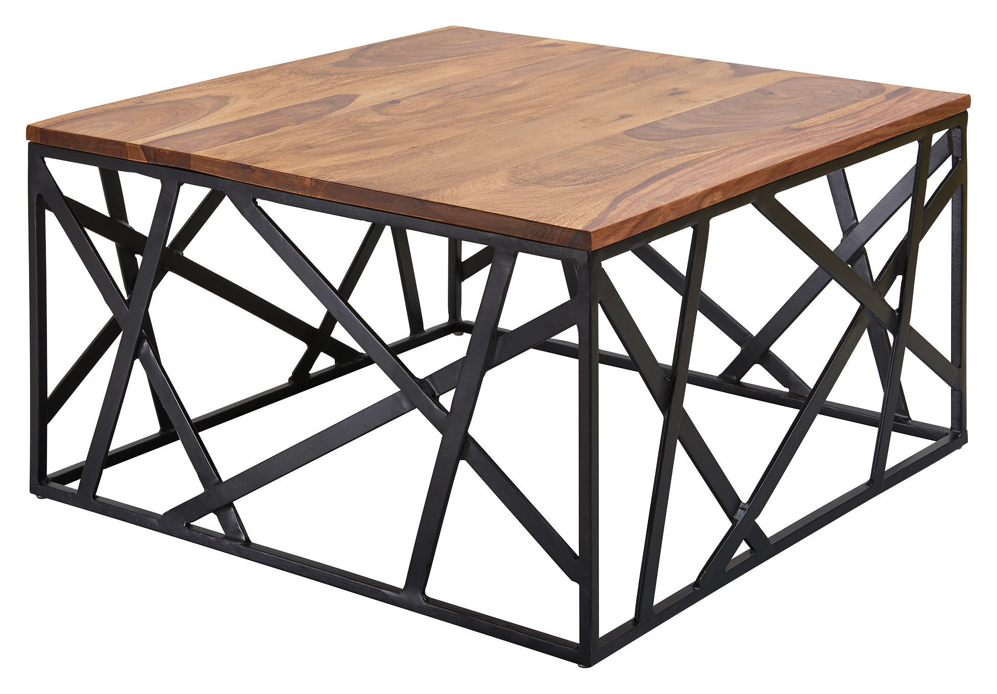 DOHÁNYZÓASZTAL fa 60/60/35 cm   - fekete/sheesham, Design, fa/fém (60/60/35cm) - MID.YOU