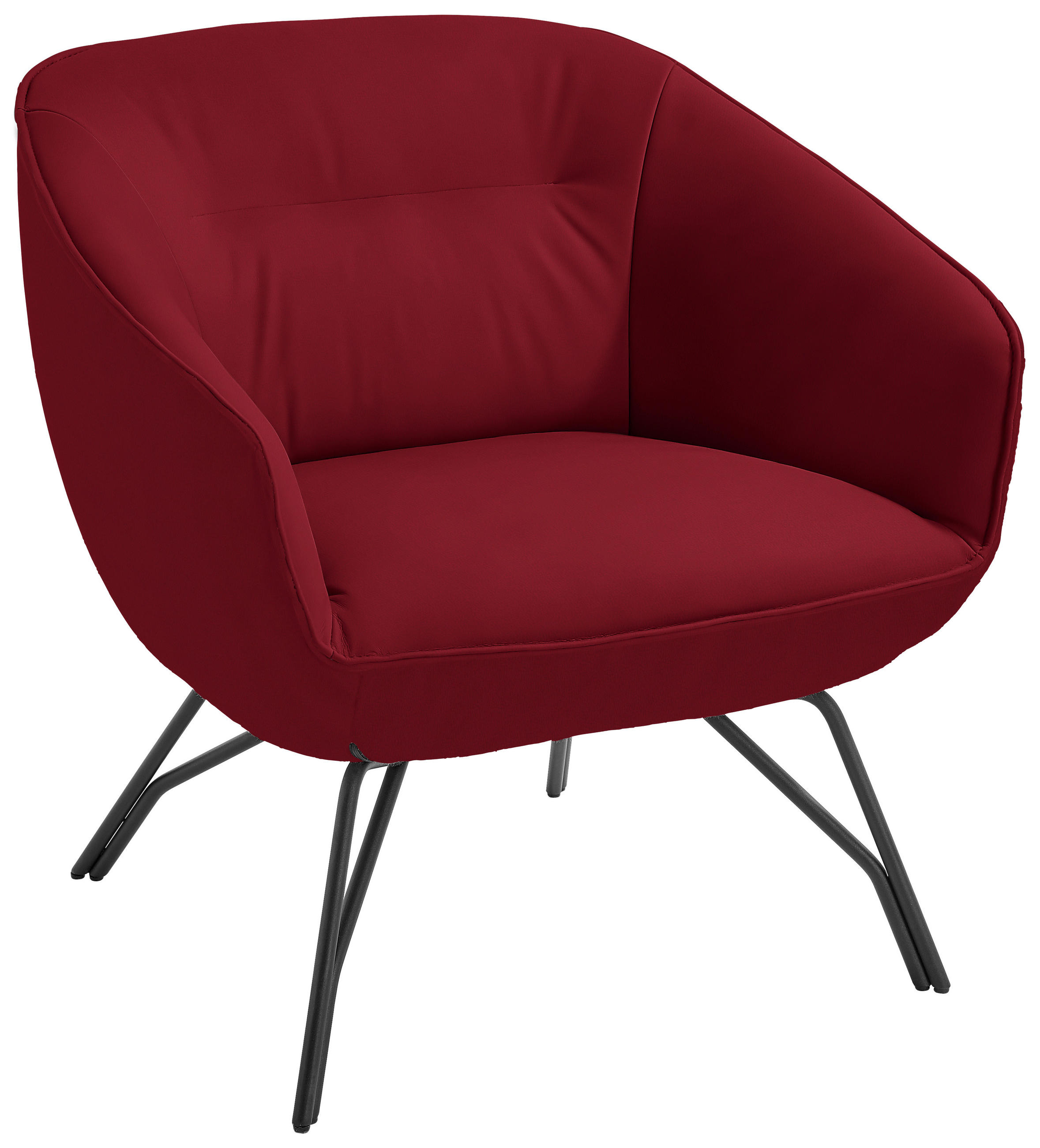 COCKTAILSESSEL - Anthrazit/Rot, Design, Leder/Metall (76/80/73cm) - Joop!
