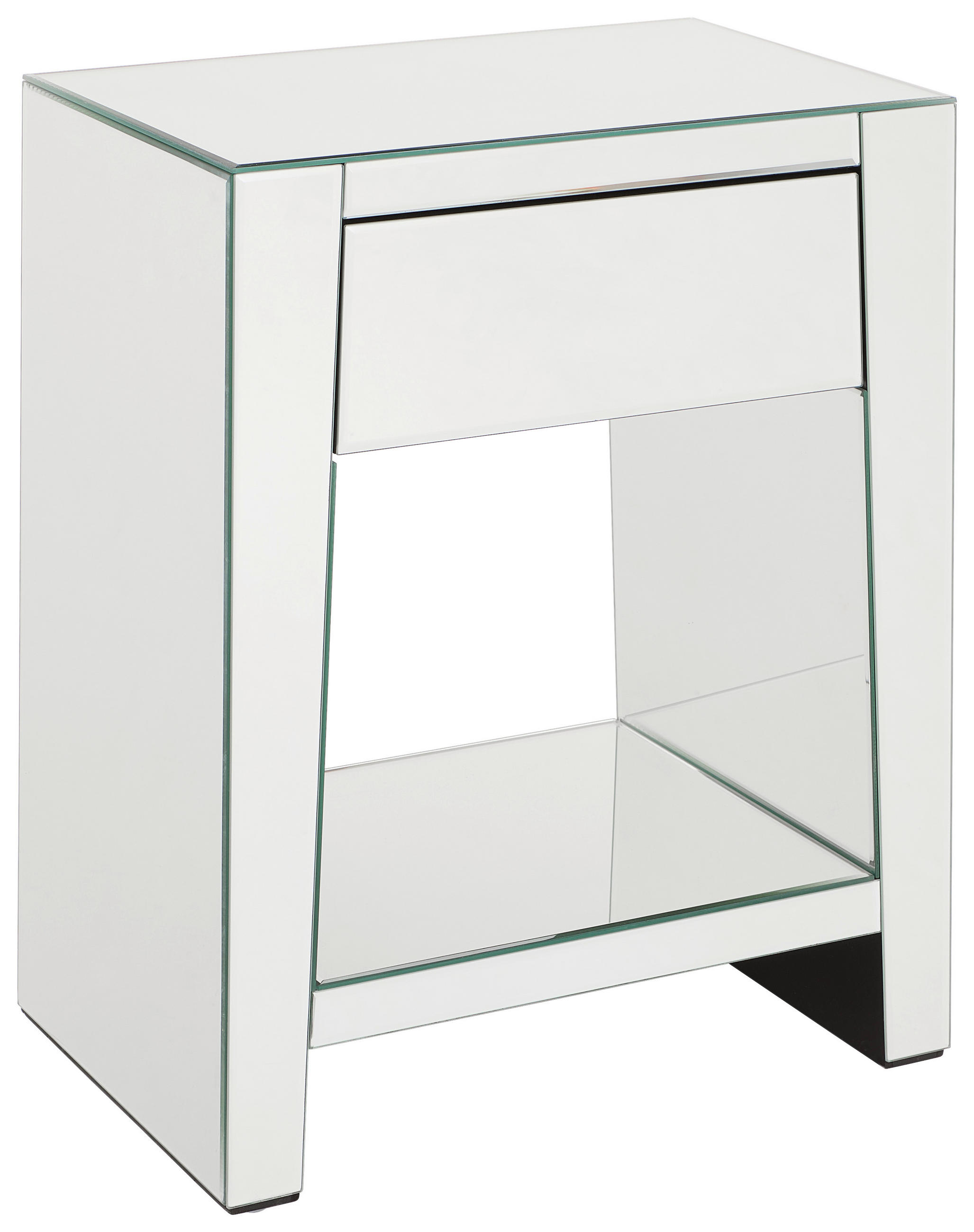 NOĆNI ORMARIĆ srebrne boje   - srebrne boje, Trend, staklo/drvni materijal (44/55/30cm) - Xora