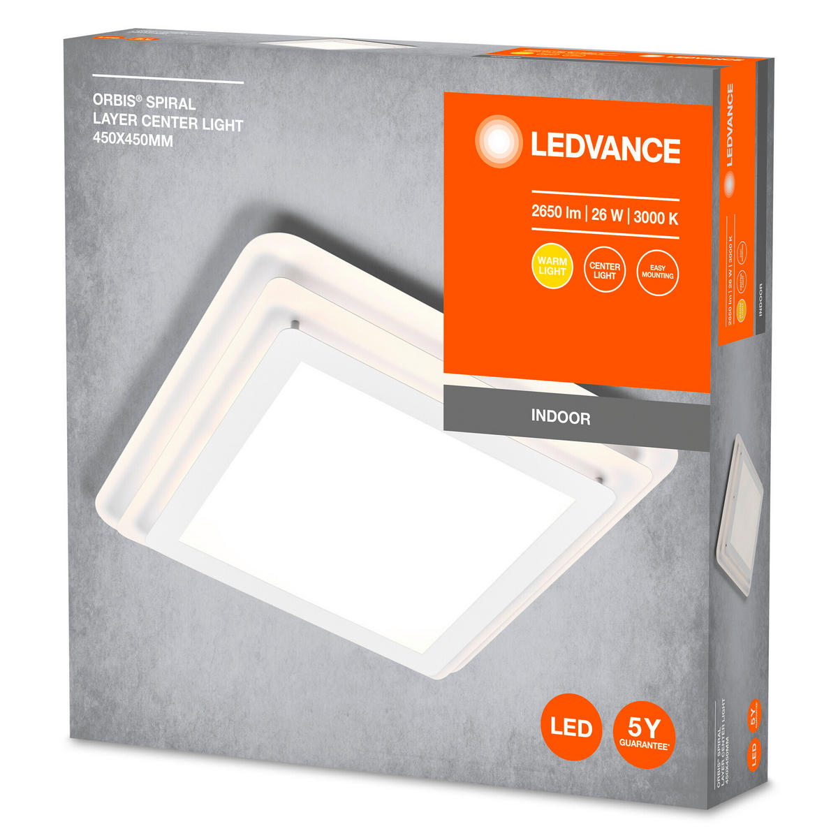 LED-DECKENLEUCHTE Orbis Spiral Layer 45/45/7 cm   - Weiß, Design, Metall (45/45/7cm) - Ledvance