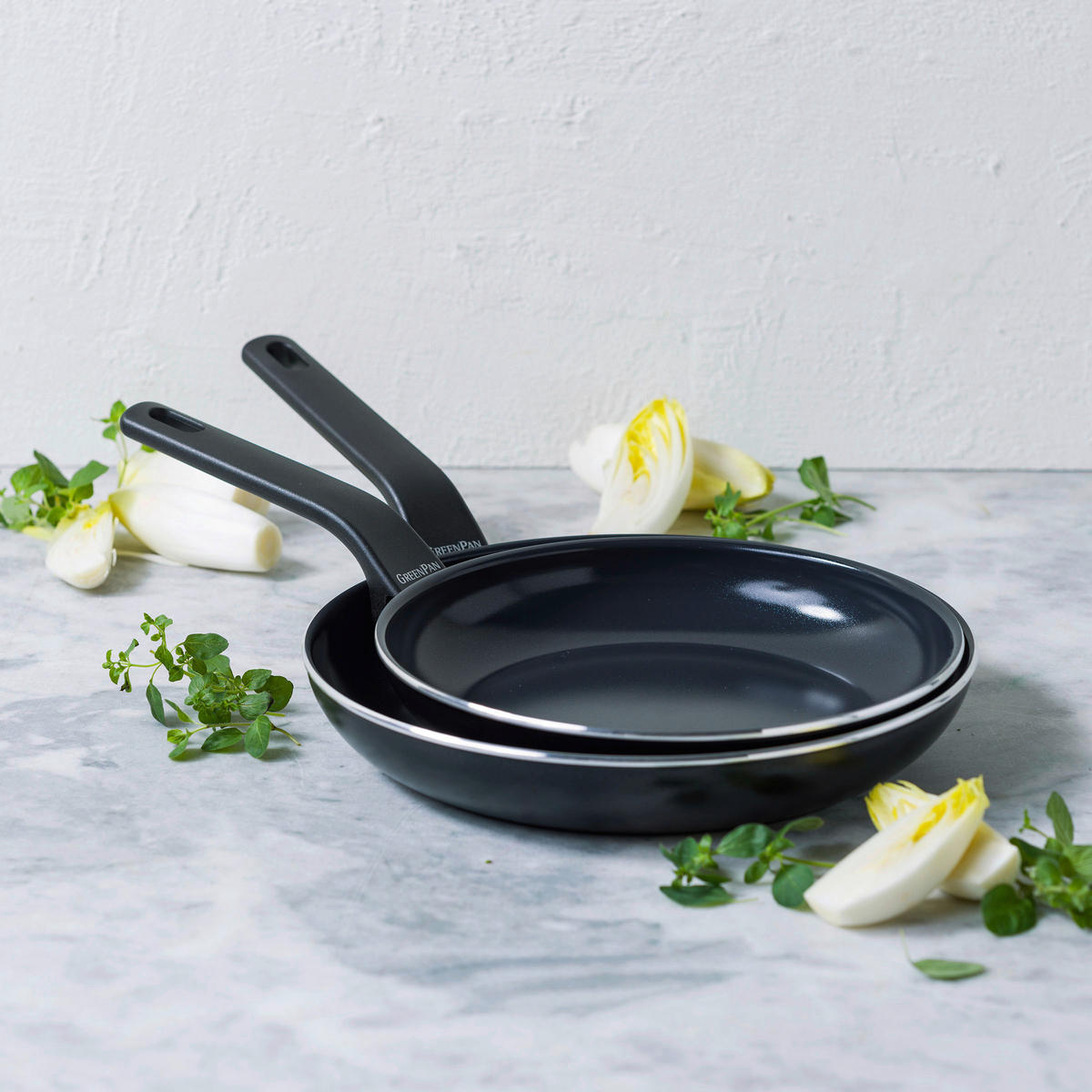 PFANNENSET Essence 2-teilig  - Schwarz, Basics, Kunststoff/Metall (24cm//28cmcm)