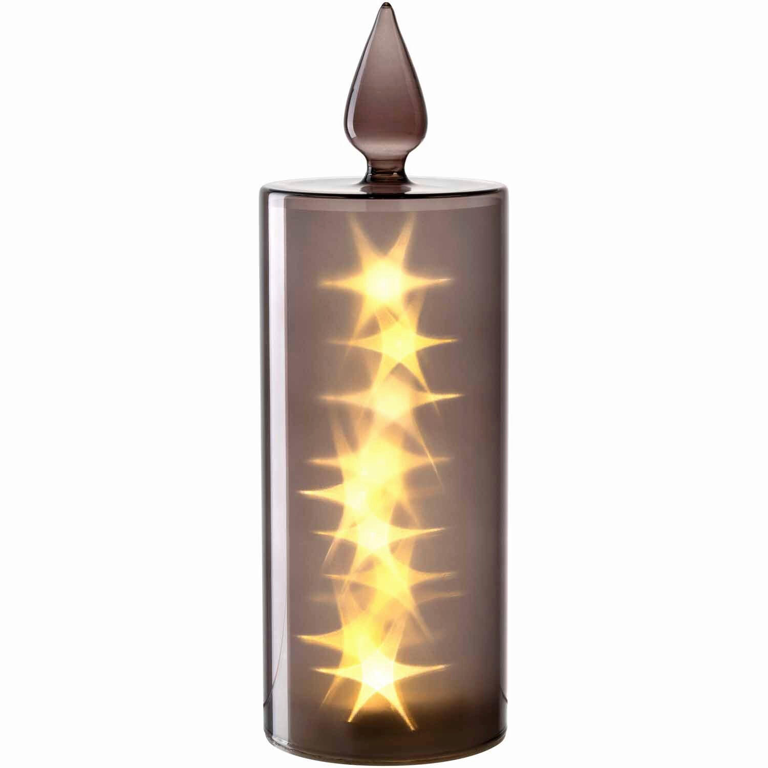 LED-KERZE - Grau, Basics, Glas/Kunststoff (9,5/27/9,5cm) - Leonardo