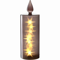 LED-KERZE - Grau, Basics, Glas/Kunststoff (9,5/27/9,5cm) - Leonardo