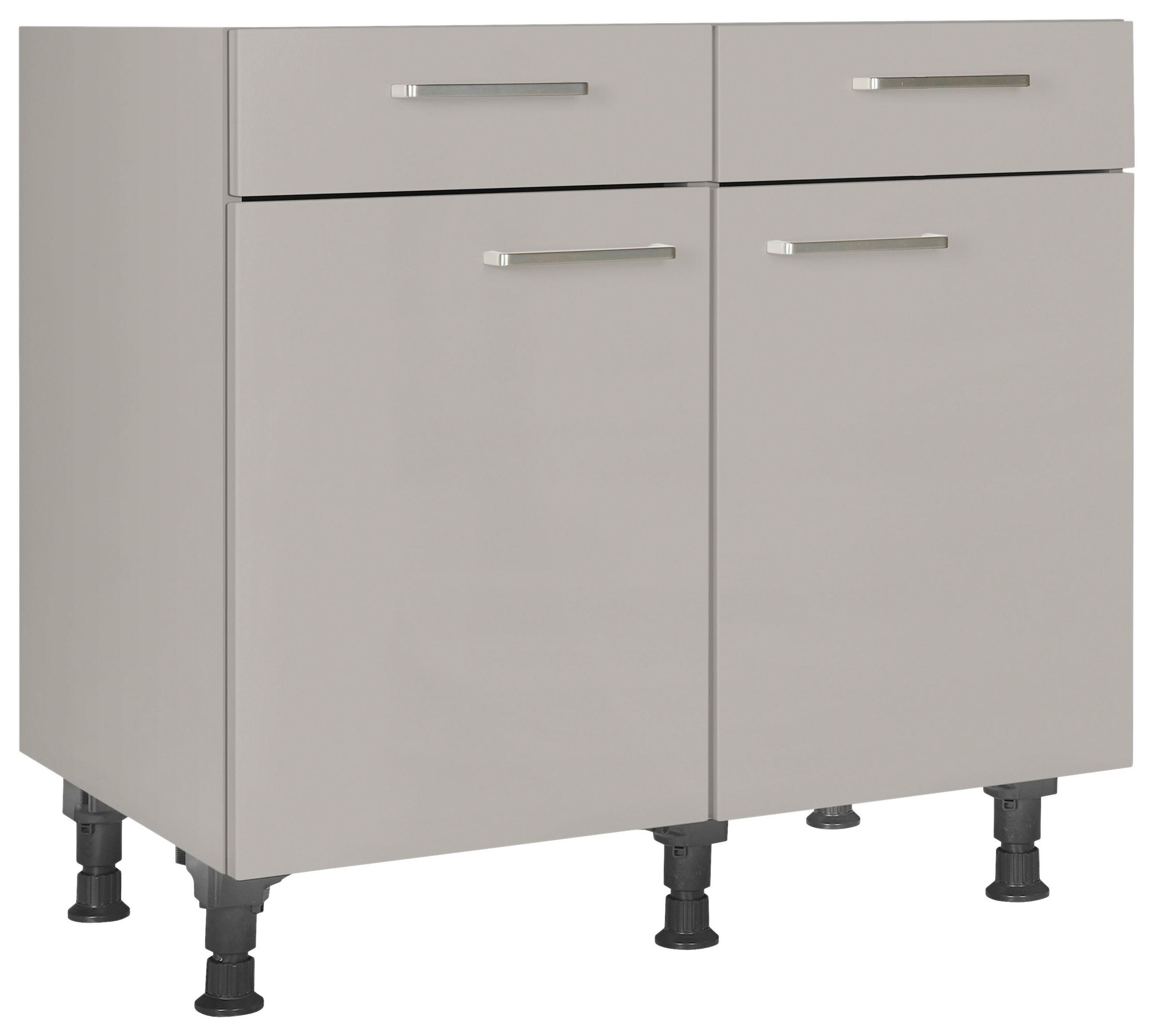 SCHUBKASTENUNTERSCHRANK 90/87/56 cm  in Grau  - Edelstahlfarben/Grau, MODERN, Holzwerkstoff/Metall (90/87/56cm) - Nobilia
