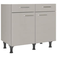 SCHUBKASTENUNTERSCHRANK 90/87/56 cm  in Grau  - Edelstahlfarben/Grau, MODERN, Holzwerkstoff/Metall (90/87/56cm) - Nobilia