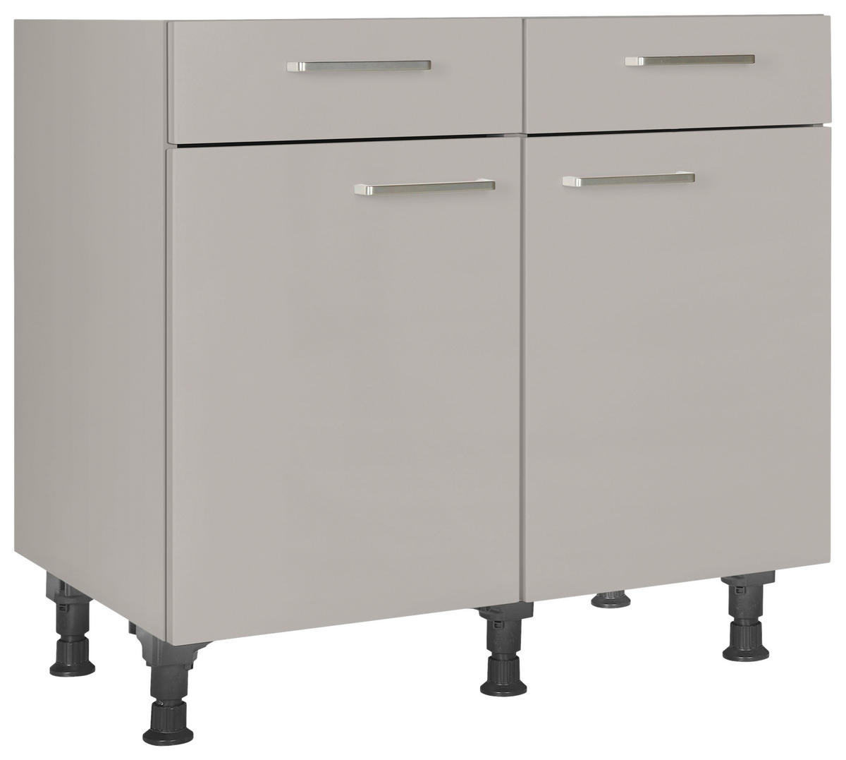 SCHUBKASTENUNTERSCHRANK 90/87/56 cm  in Grau  - Edelstahlfarben/Grau, MODERN, Holzwerkstoff/Metall (90/87/56cm) - Nobilia