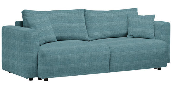 SCHLAFSOFA  mit Stoffauswahl, Schlafen auf Sitzhöhe, Rücken echt Cord Pastellblau  - Pastellblau/Schwarz, Design, Kunststoff/Textil (250/92/105cm) - Carryhome