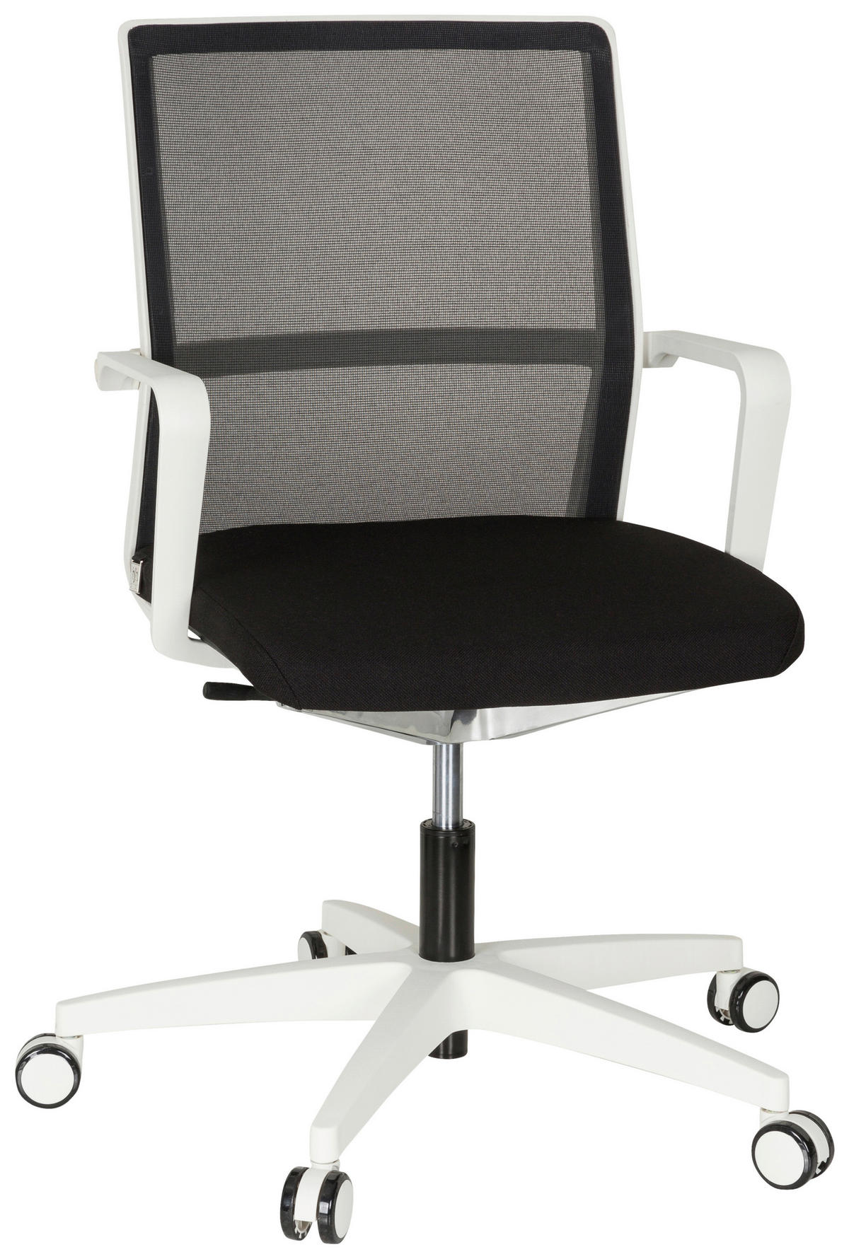 DREHSTUHL Netzbespannung, Flachgewebe Schwarz, Weiß  - Schwarz/Weiß, MODERN, Kunststoff/Textil (57/105/55cm) - MID.YOU