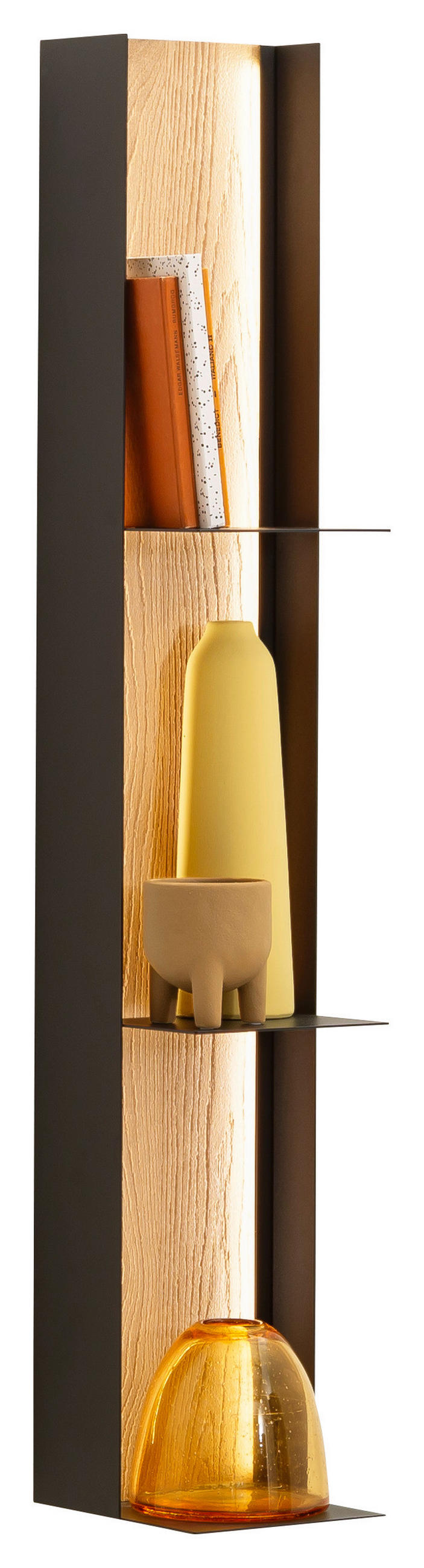WANDREGAL  19/115/24 cm  - Eichefarben/Anthrazit, Design, Holz/Metall (19/115/24cm) - Schöner Wohnen