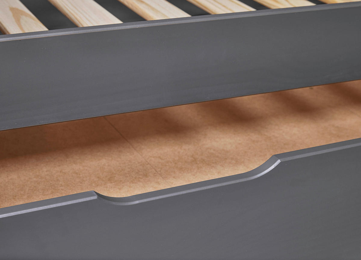 AUSZIEHBETT 90/200 cm  in Grau  - Naturfarben/Grau, KONVENTIONELL, Holz (90/200cm) - MID.YOU