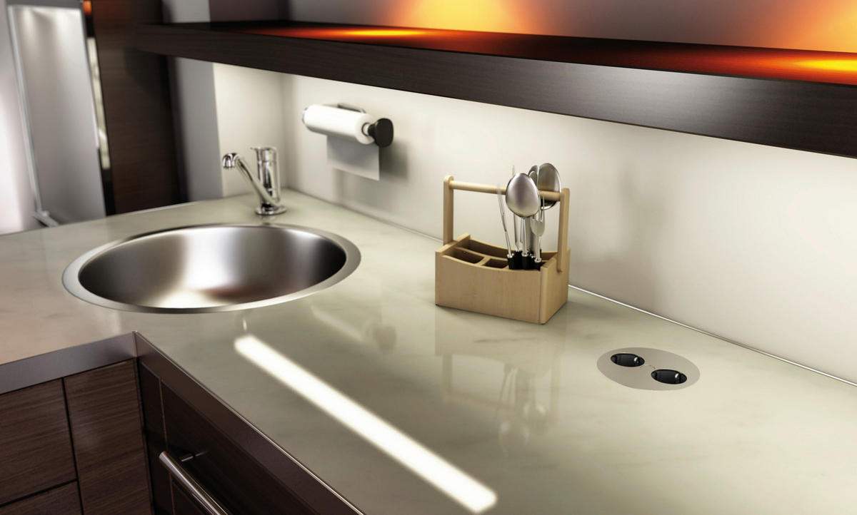 STECKDOSENELEMENT - Edelstahlfarben, Basics, Kunststoff (42,5/11,5/4cm) - HKT