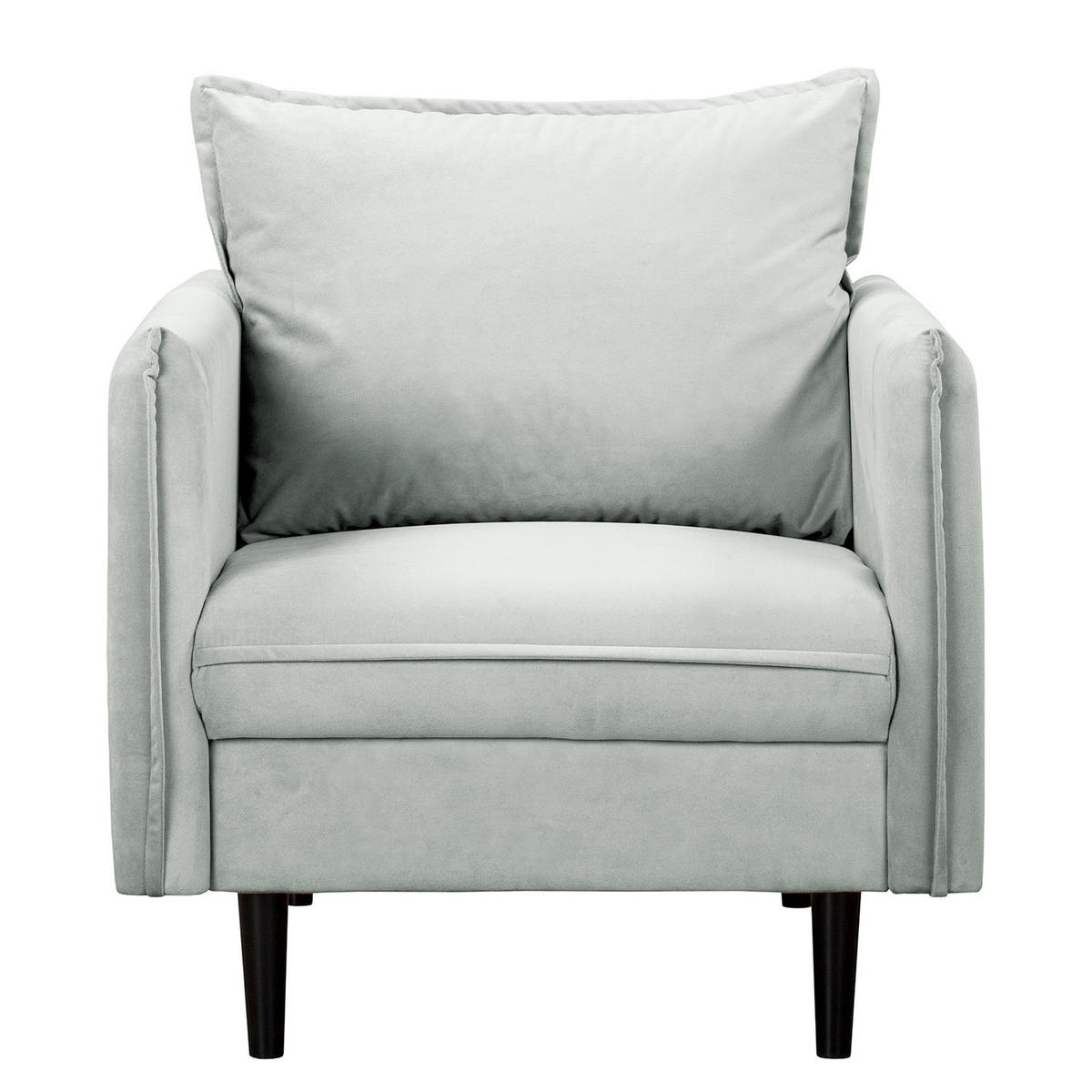 SESSEL in Samt Dunkelblau  - Schwarz/Dunkelblau, Design, Holz/Textil (74/86/100cm) - P & B