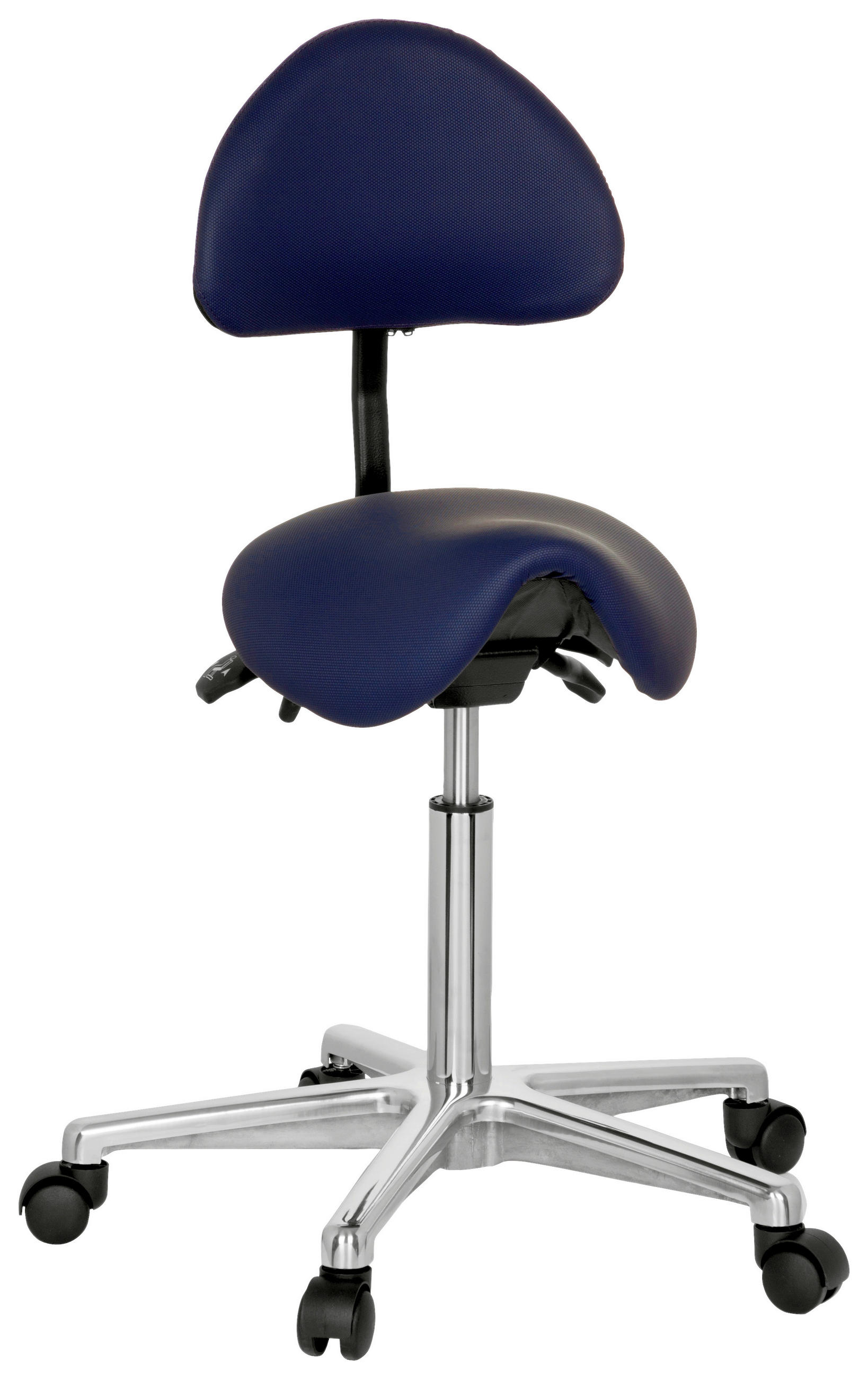 BÜROHOCKER Blau  - Blau/Alufarben, MODERN, Kunststoff/Textil (36/105/40cm) - MID.YOU