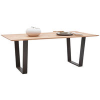 ESSTISCH Kernbuche massiv rechteckig Schwarz, Buchefarben  - Buchefarben/Schwarz, Design, Holz/Metall (200/100/76cm) - Valnatura