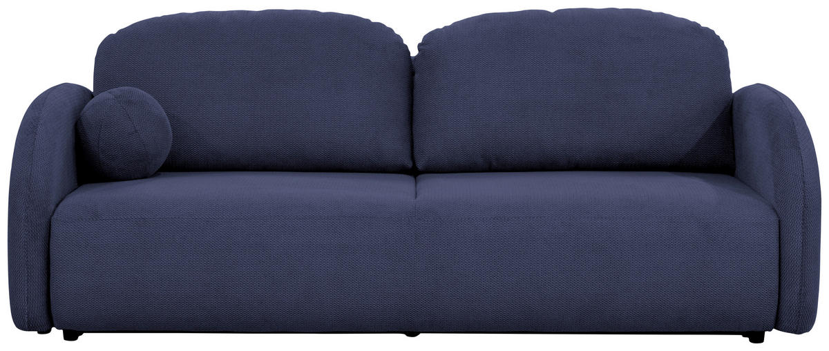 SCHLAFSOFA ROMA  mit Struktur Dunkelblau  - Schwarz/Dunkelblau, Design, Textil (230/90/105cm) - MID.YOU