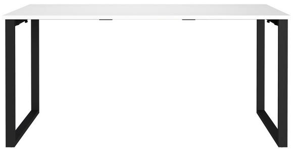 SCHREIBTISCH 160/80/75 cm  in Schwarz, Weiß  - Schwarz/Weiß, MODERN, Holzwerkstoff/Metall (160/80/75cm) - Novel