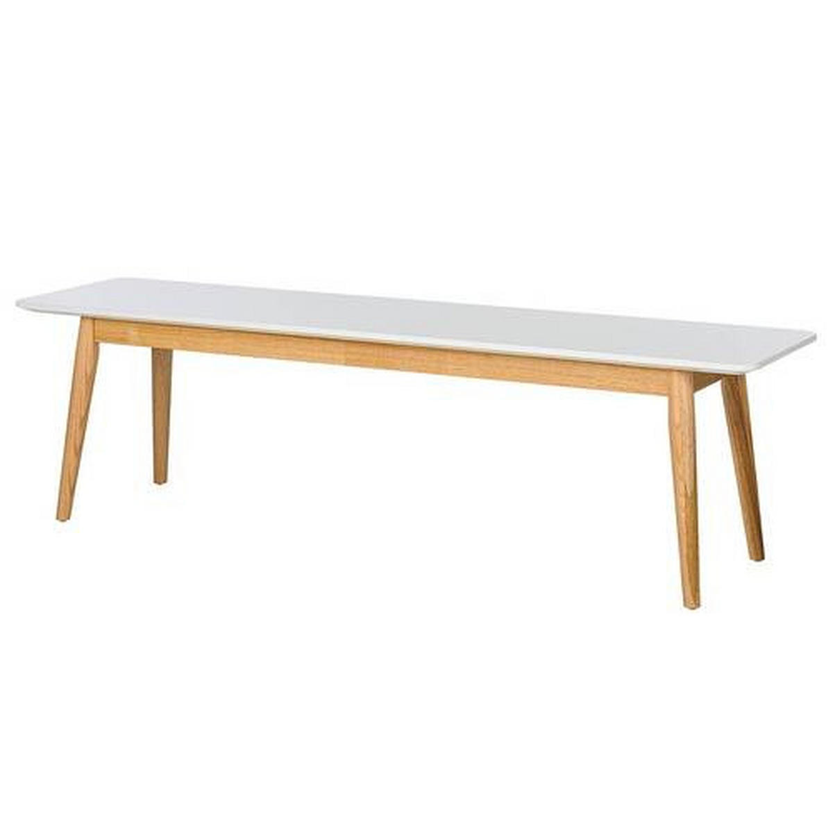 SITTBÄNK i trä, trämaterial vit, ekfärgad  - vit/ekfärgad, Modern, trämaterial/trä (160/46/40cm) - home24