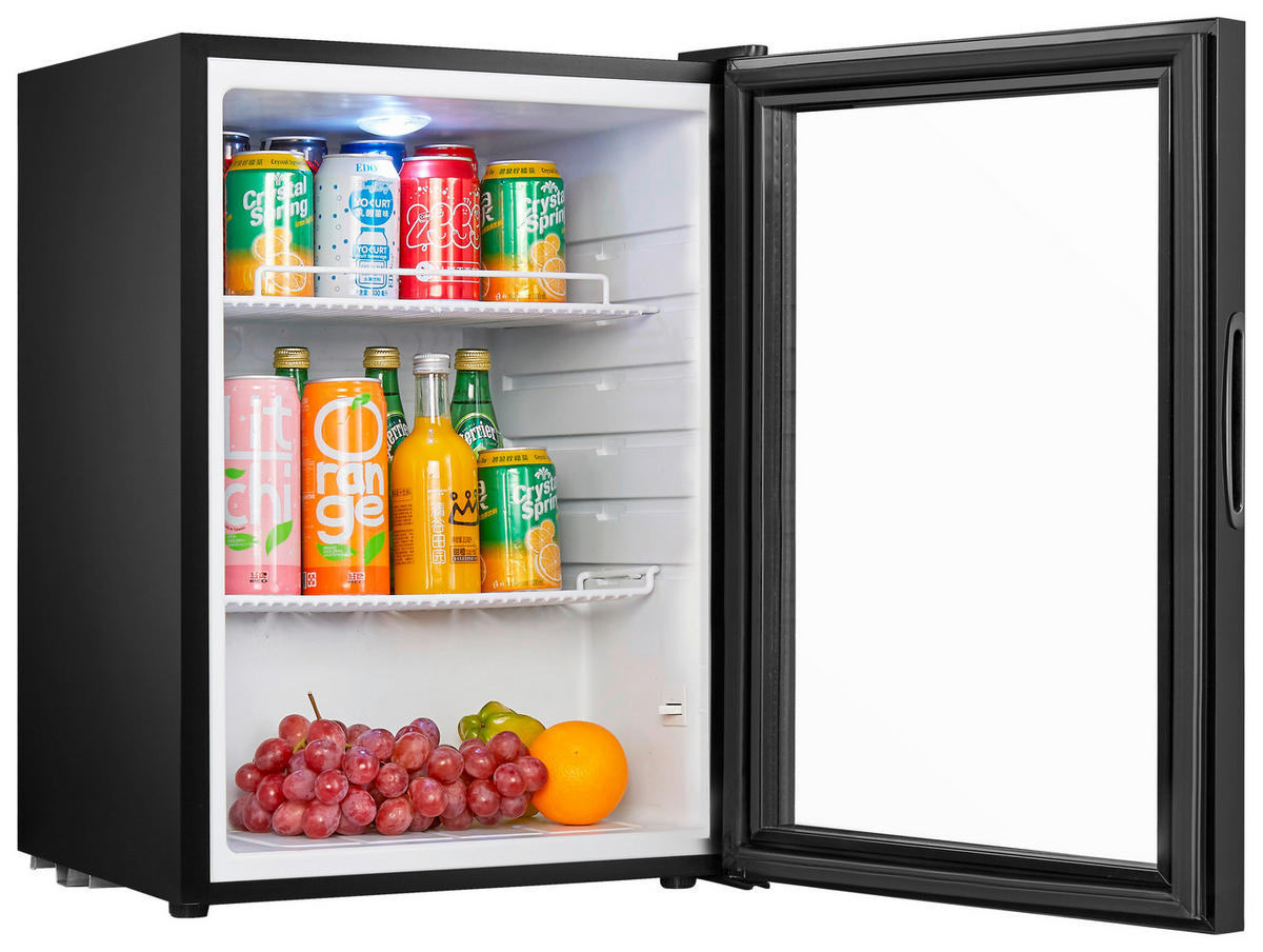 MINIKÜHLSCHRANK - Schwarz, Basics, Glas/Metall (47,4/64/45cm) - Atrigo