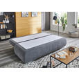 SCHLAFSOFA Webstoff Grau Rückenkissen, Armlehnenkissen, Bettkasten, Schlaffunktion, Topper, Rücken echt  - Chromfarben/Grau, KONVENTIONELL, Holz/Kunststoff (207/91/90cm) - Carryhome