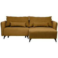 ECKSOFA Senfgelb Cord  - Senfgelb/Schwarz, Design, Textil/Metall (254/175cm) - Stylife