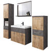 BADEZIMMER 5-teilig  in  - Kastanieneichefarben/Weiss, Lifestyle, Keramik/Holzwerkstoff (120/132,8/30,2cm) - P & B