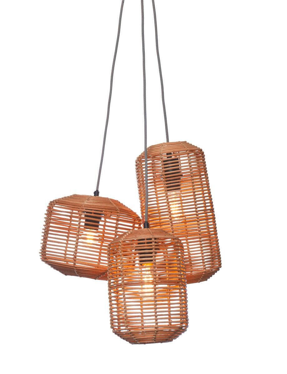 HÄNGELEUCHTE GOOD&MOJO 49/49/53 cm - Naturfarben, Trend, Holz (49/49/53cm) - Good & Mojo