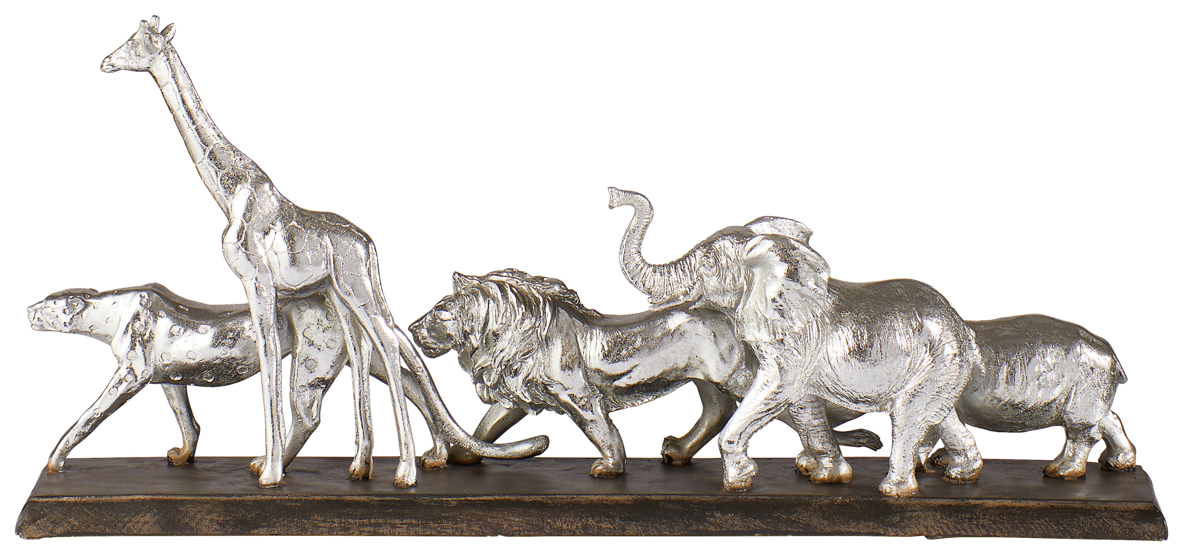 SKULPTUR - Silberfarben/Braun, Trend, Kunststoff (50/23/9cm)