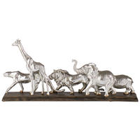 SKULPTUR - Silberfarben/Braun, Trend, Kunststoff (50/23/9cm)