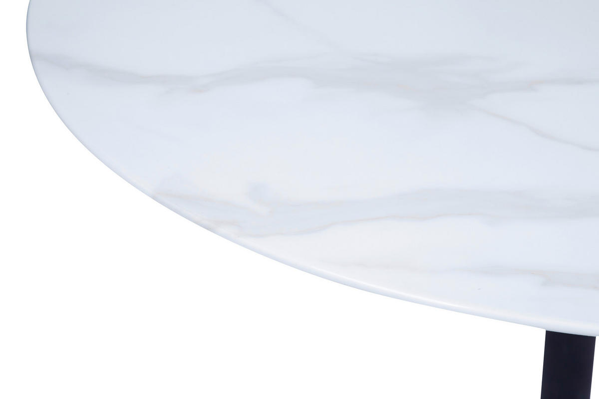 TRPEZARIJSKI STO  bela   - bela/crna, Moderno, staklo/metal (80/75cm) - Novel