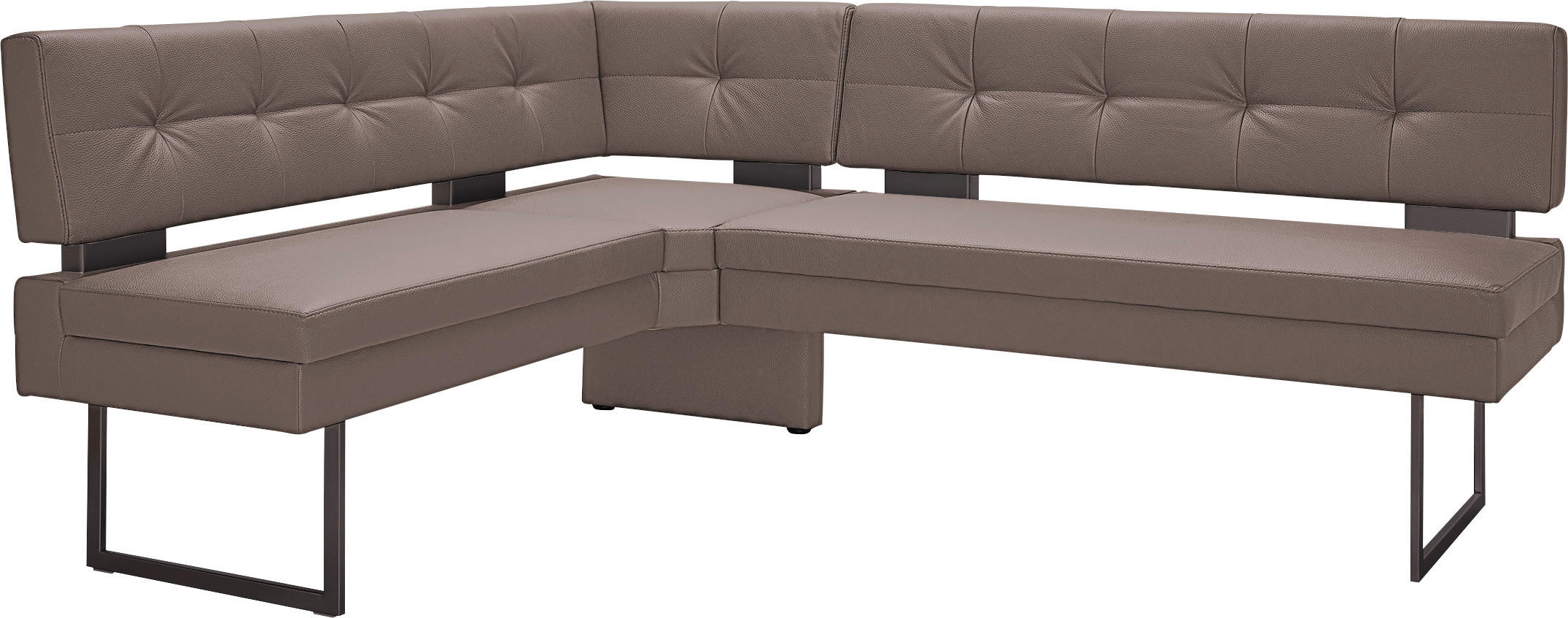 ECKBANK 158/200 cm Mikrofaser Braun   - Schwarz/Braun, Design, Textil/Metall (158/200cm) - Dieter Knoll