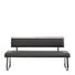 SITZBANK Lederlook Edelstahlfarben, Schwarz - Edelstahlfarben/Schwarz, Design, Textil/Metall (155/93/59cm) - Novel