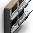 HÄNGESCHUHSCHRANK 140/82/19 cm  - Eichefarben/Anthrazit Hochglanz, Design, Holzwerkstoff/Metall (140/82/19cm) - Xora