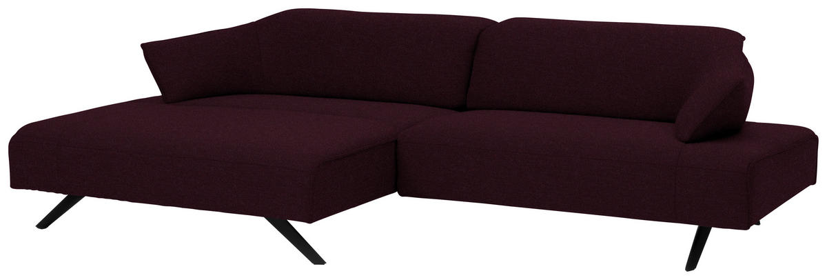 ECKSOFA in Struktur Lila  - Anthrazit/Lila, Design, Textil/Metall (165/276cm) - Himolla