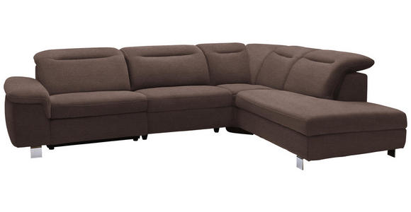 WOHNLANDSCHAFT in Textil Braun - Chromfarben/Braun, Design, Textil/Metall (305/231cm) - Dieter Knoll