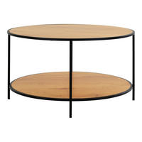 COUCHTISCH VITA 80/80/45 cm rund Eichefarben  - Eichefarben, Design, Holzwerkstoff/Metall (80/80/45cm) - MID.YOU