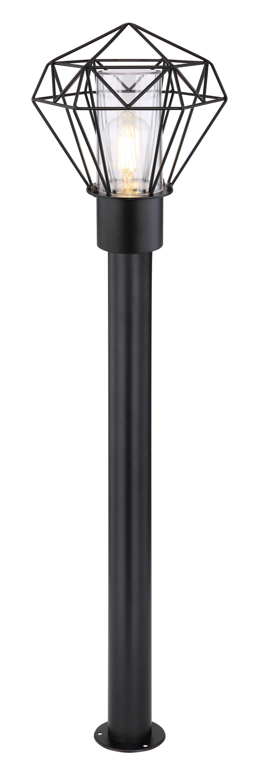 CESTNA SVETILKA     22,5/25,5/100 cm          - črna/prozorno, Basics, kovina/umetna masa (22,5/25,5/100cm) - Globo