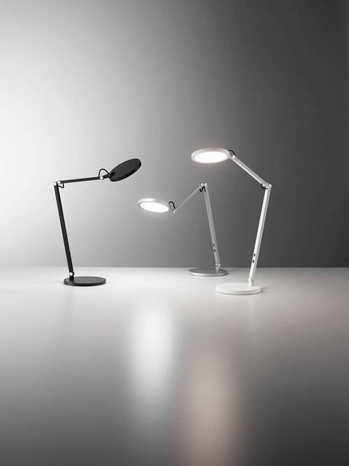 LED-SCHREIBTISCHLEUCHTE 52/80 cm   - Alufarben, Basics, Metall (52/80cm) - Fabas Luce