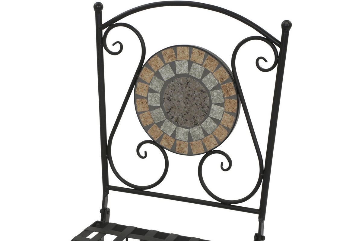 GARTENSTUHL Metall, Keramik Multicolor, Schwarz  - Multicolor/Schwarz, MODERN, Keramik/Metall (39/88,5/49,5cm) - Siena Garden