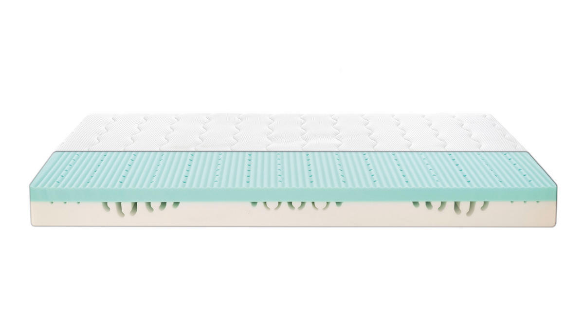 WENDEMATRATZE DuoFlex 140/200 cm H2 + H3 = mittel + fest  - Weiss, Konventionell, Textil (140/200cm) - Sembella
