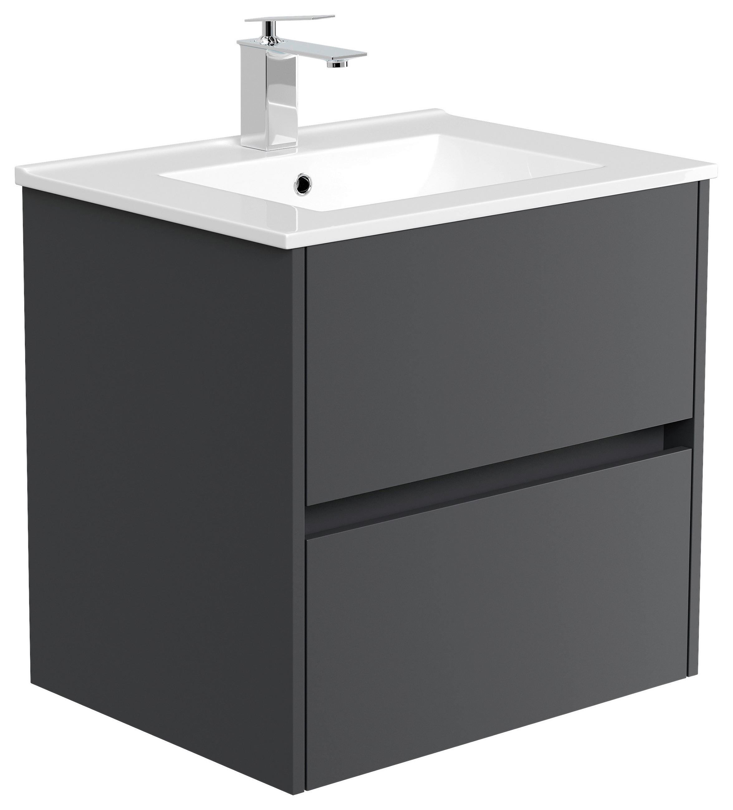 WASCHTISCHKOMBI  - Graphitfarben/Weiß, MODERN, Keramik/Holzwerkstoff (61,5/58,5/46,5cm) - MID.YOU