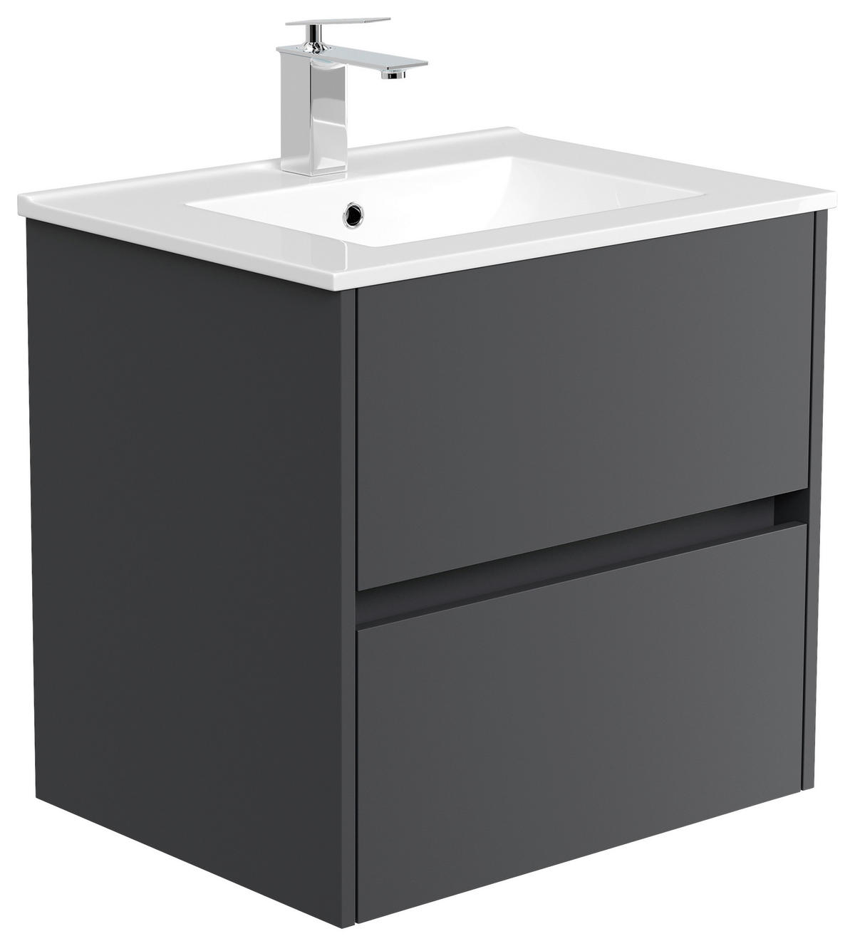 WASCHTISCHKOMBI  - Graphitfarben/Weiß, MODERN, Keramik/Holzwerkstoff (61,5/58,5/46,5cm) - MID.YOU