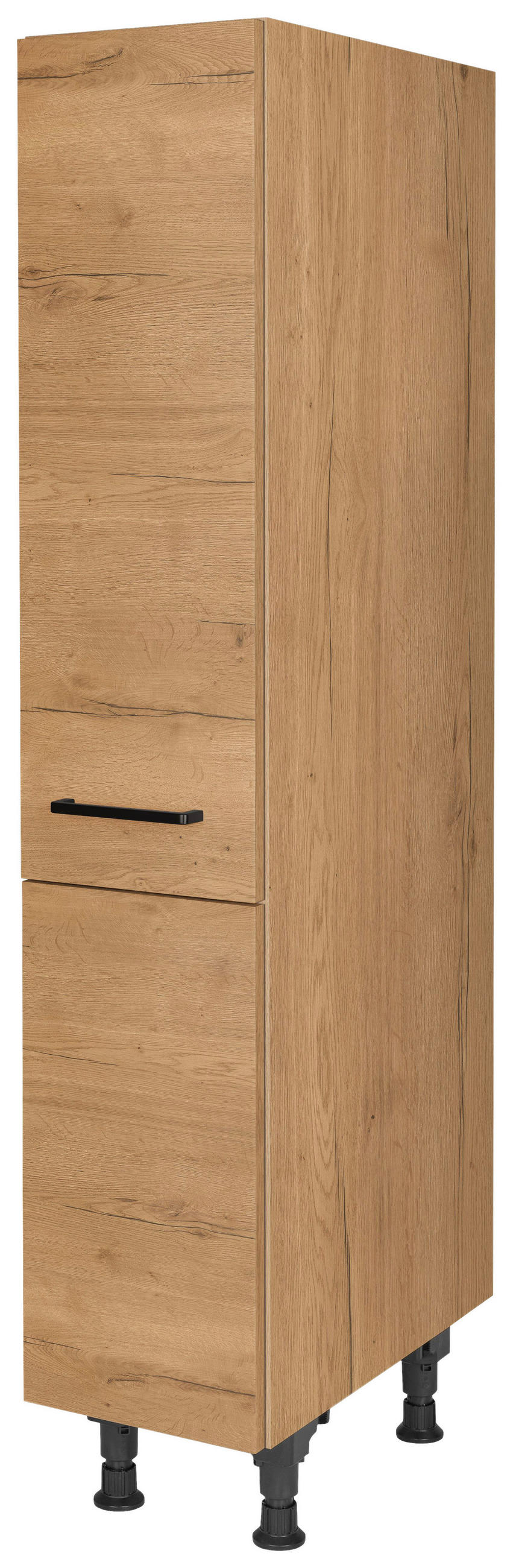 APOTHEKERSCHRANK 30/168/58 cm  in Eichefarben  - Eichefarben/Schwarz, MODERN, Holzwerkstoff/Metall (30/168/58cm) - Nobilia