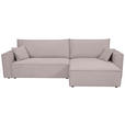 ECKSOFA inkl. Funktionen Hellgrau Cord  - Hellgrau/Schwarz, Design, Textil (267/141cm) - Xora